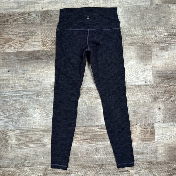 Lululemon Wunder Under Pant Roll Down Diamond Jacquard Space Dye Black Nightfall - Picture 1 of 8